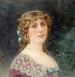 Retrato de Gabrielle Robinne, socia de la Comédie-Française en el papel de Elmire en El Tartuffe - Louis Édouard Fournier — vista de la obra