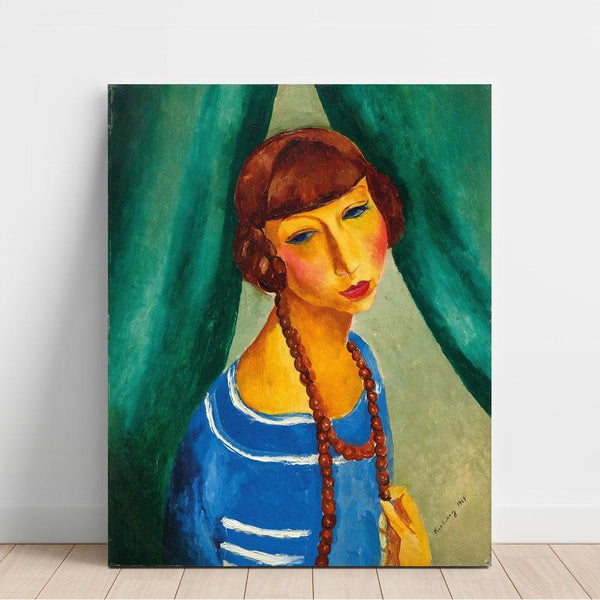 Reproducción del cuadro Retrato de Marguerite Gros, hermana de la Sra. Renée Kisling - Moïse Kisling