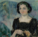 Portrait of Mrs. Bertha Stenman - Jalmari Ruokokoski — displayed in an interior