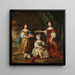 Portrait of a group of three children in elegant dresses - Dutch School — framed artwork on a wall