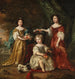 Portrait of a group of three children in elegant dresses - Dutch School — artwork view