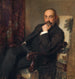 Retrato del fabricante de lana de oveja Emil Schwarz 1863-1939 en una butaca - John Quincy Adams — vista de la obra
