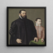 Retrato del joyero de Nuremberg Hans Lencker 1523-1585 y de su hijo de 9 años Elisius el Joven - Nicolas Neufchâtel — cuadro enmarcado en la pared