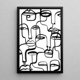 Tableau décoratif noir et blanc - Regards Entrelacés