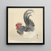Gallina y gallo - Ohara Koson — cuadro enmarcado en la pared
