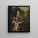 Portrait painting of Mrs. Elvira Lavalleja de Calzadilla - Prilidiano Pueyrredón — framed artwork on a wall
