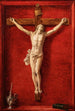 Trompe-l'œil con un crucifijo - Prospero Mallerini — cuadro enmarcado en la pared
