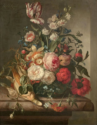 Rachel Ruysch - Vase de fleurs et pis de mas dans une niche.webp