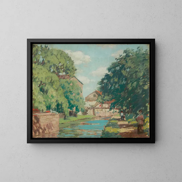 Sentier de halage au bord du canal à New Hope - Rae Sloan Bredin — cuadro enmarcado en la pared
