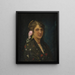 Retrato de una joven con una rosa - Rafael Enríquez Villanueva — cuadro enmarcado en la pared