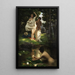 Young girls bathing at a forest spring - Raffaele Giannetti — framed artwork on a wall