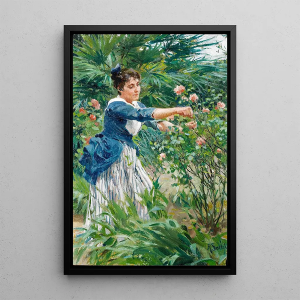 La taille des roses - Raffaello Sorbi — cuadro enmarcado en la pared