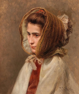 Raimund Ritter von Wichera - Bildnis einer Dame mit Haube in Seitenansicht.webp