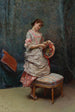 Aline tenant un chapeau - Raimundo de Madrazo y Garreta — artwork view