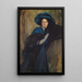 Portrait of a lady in blue - Raimundo de Madrazo y Garreta — framed artwork on a wall