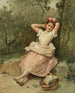 Joven chica sentada al pie de un árbol - Raimundo de Madrazo y Garreta — vista de la obra