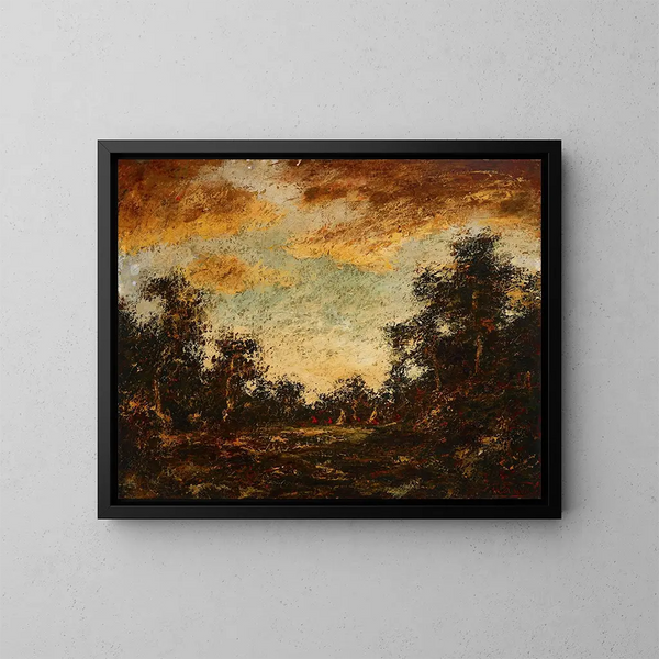 Morning Light Painting - Ralph Albert Blakelock — framed artwork on a wall