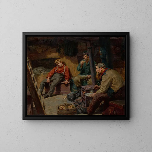 Su primer viaje - Ralph Hedley — cuadro enmarcado en la pared