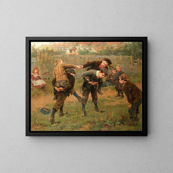 El Torneo - Ralph Hedley — cuadro enmarcado en la pared