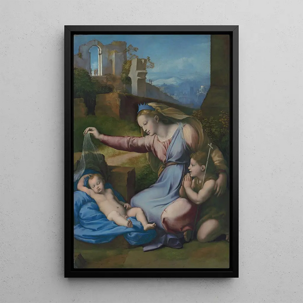 La Madona con diadema azul - Rafael — cuadro enmarcado en la pared