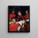 Retrato del papa León X con los cardenales Giulio de Médicis y Luigi de Rossi - Rafael — cuadro enmarcado en la pared