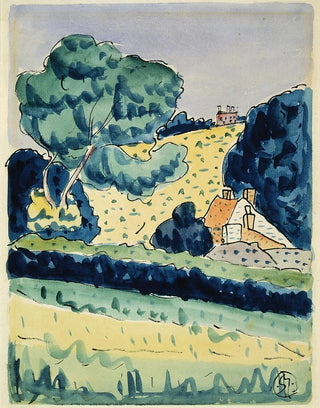 Raymond McIntyre - Hillside with cottages.webp