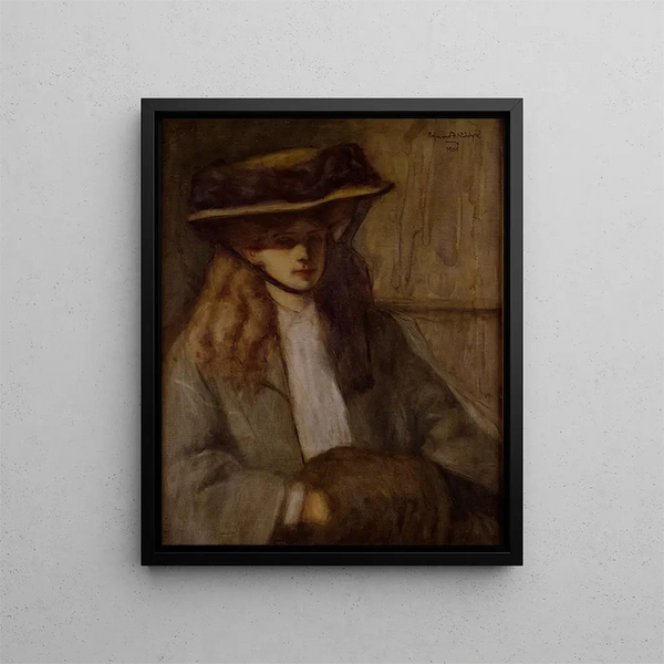 Raymond McIntyre - Woman with fur muff.webp