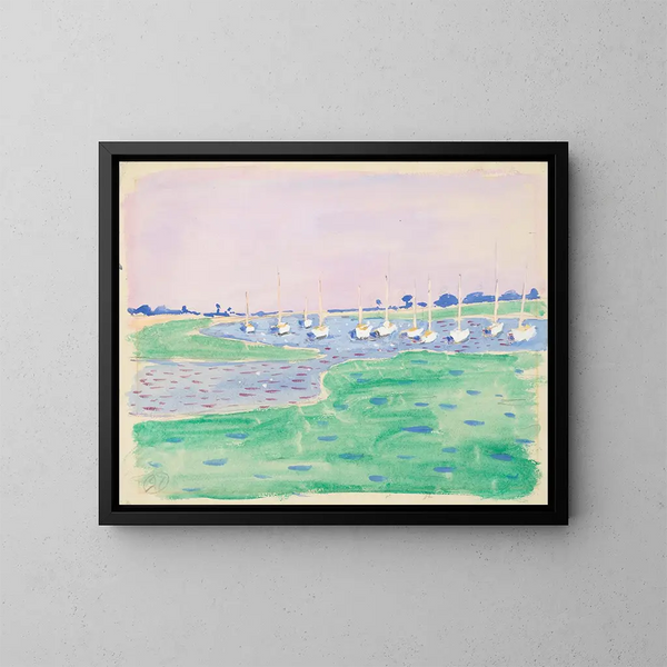 Yachts en el puerto de Bosham - Raymond McIntyre — cuadro enmarcado en la pared