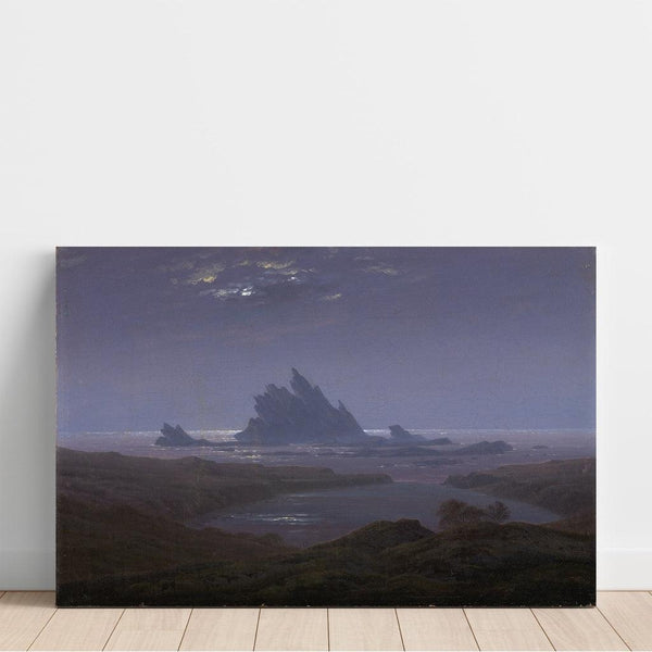 Reproducción del cuadro arrecife rocoso en la playa - Caspar David Friedrich