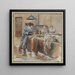 Refuge Pauline Roland Painting, rue Fessart, le lavoir - F. Sguin — framed artwork on a wall