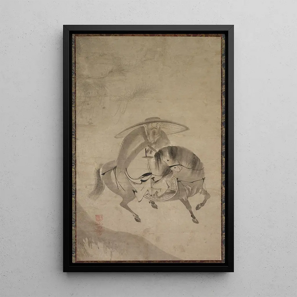 Su Dongpo a dos caballos — cuadro enmarcado en la pared