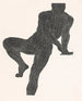 Anatomical study of the muscles of the chest, abdomen, and legs of a man in silhouette - Reijer Stolk — artwork view