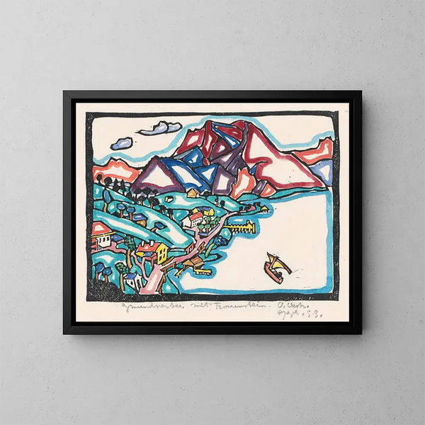 Lago de Gmunden con el Traunstein - Reijer Stolk — cuadro enmarcado en la pared