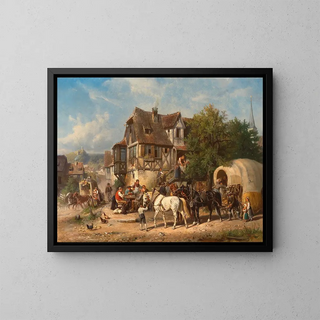 Reinhold Braun - A Lively Scene at the Rest Stop.webp