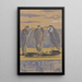 Tres garzas en un dique - Reinier Willem Petrus de Vries — cuadro enmarcado en la pared