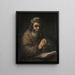 Un hombre mayor en oración - Rembrandt van Rijn — cuadro enmarcado en la pared