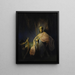 David playing the harp before Saul - Rembrandt van Rijn — framed artwork on a wall