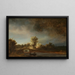 Paisaje con un puente de piedra - Rembrandt van Rijn — cuadro enmarcado en la pared