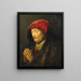 Vieja mujer en oración - Rembrandt van Rijn — cuadro enmarcado en la pared