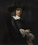 Retrato de un caballero con sombrero de copa y guantes - Rembrandt van Rijn — vista de la obra