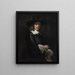 Retrato de un caballero con sombrero de copa y guantes - Rembrandt van Rijn — cuadro enmarcado en la pared