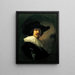 Portrait of a man with a wide-brimmed hat - Rembrandt van Rijn — framed artwork on a wall