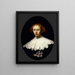 Retrato de una joven mujer - Rembrandt van Rijn — cuadro enmarcado en la pared
