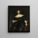 Retrato de una joven con abanico - Rembrandt van Rijn — cuadro enmarcado en la pared