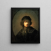 Retrato del artista como joven - Rembrandt van Rijn — cuadro enmarcado en la pared