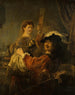 Rembrandt and Saskia in the scene of the prodigal son - Rembrandt van Rijn — artwork view