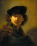 Autorretrato con boina de terciopelo - Rembrandt van Rijn — vista de la obra