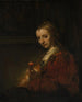 Mujer con una rosa - Rembrandt van Rijn — vista de la obra