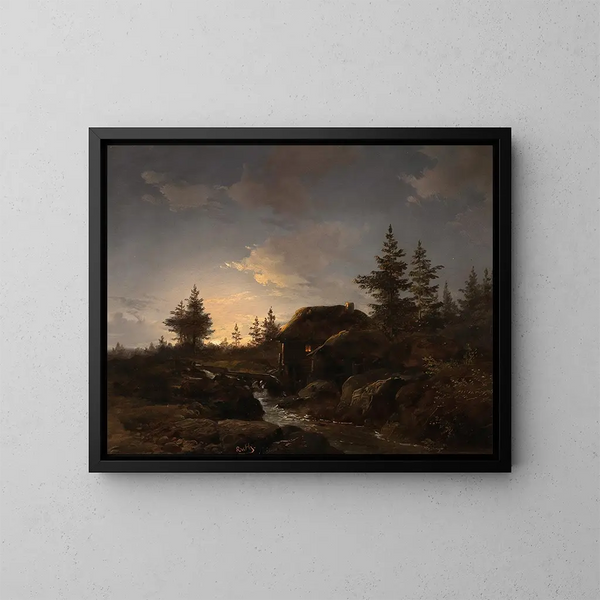 Una noche a la luz de la luna - Remigius Adrianus van Haanen — cuadro enmarcado en la pared