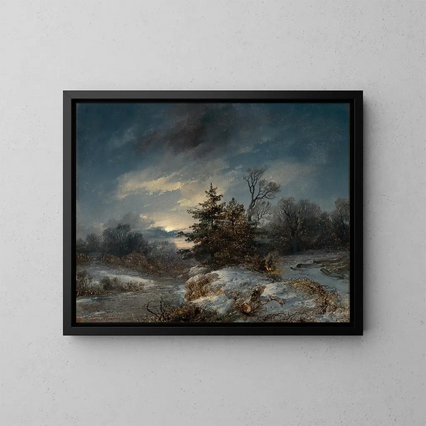 Una noche de invierno - Remigius Adrianus van Haanen — cuadro enmarcado en la pared
